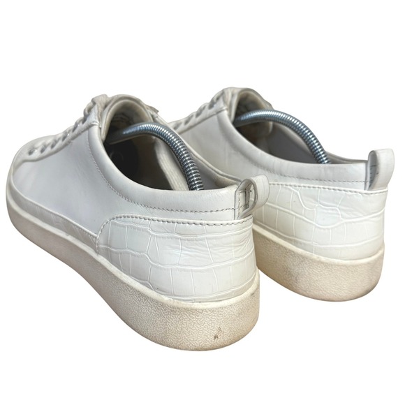 Vionic Winny Womens 9 White Leather Croc Embossed Low Top Fashion Sneakers Shoes - Picture 7 of 15